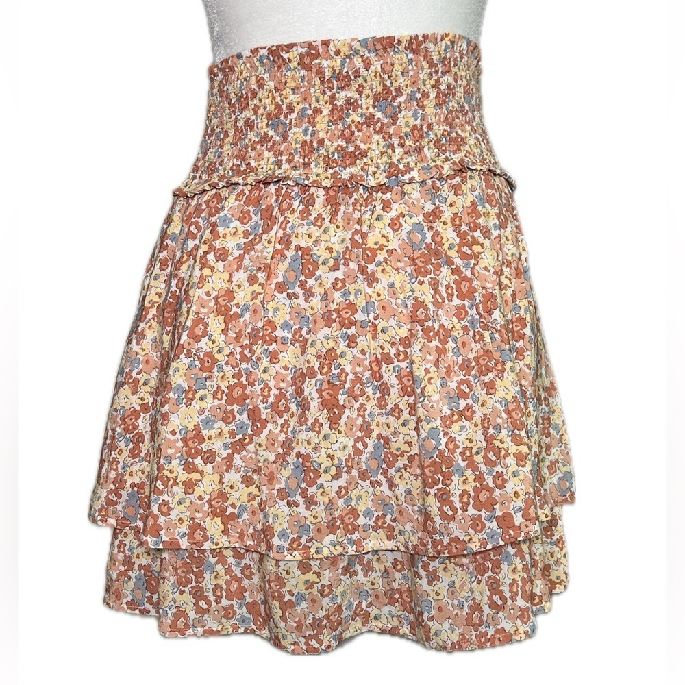 Rails Addison Floral Wildflower Pink Orange Ruffled Mini Skirt XS Extra Small - Picture 7 of 14